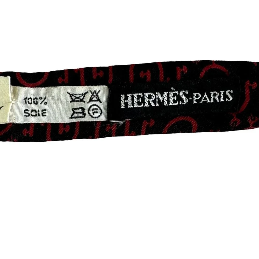 Hermes Vintage Red Spur Bow Tie‎